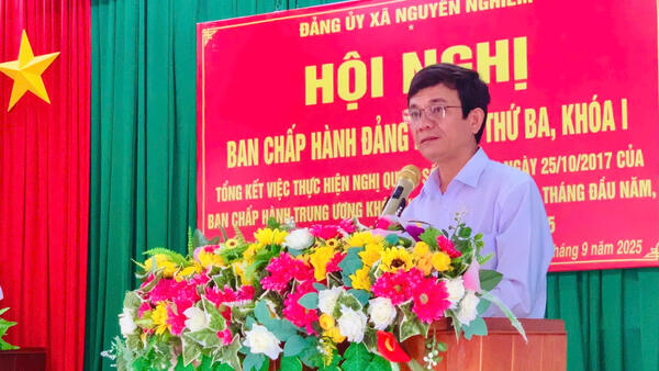 Đảng ủy Xã Nguyễn Nghiêm tổ chức Hội nghị tổng kết Nghị quyết 18 và triển khai nhiệm vụ 3 tháng cuối năm 2025