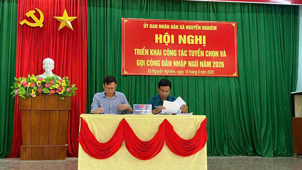 UỶ BAN NHÂN DÂN XÃ NGUYỄN NGHIÊM TRIỂN KHAI CÔNG TÁC TUYỂN CHỌN VÀ GỌI CÔNG DÂN NHẬP NGŨ NĂM 2026